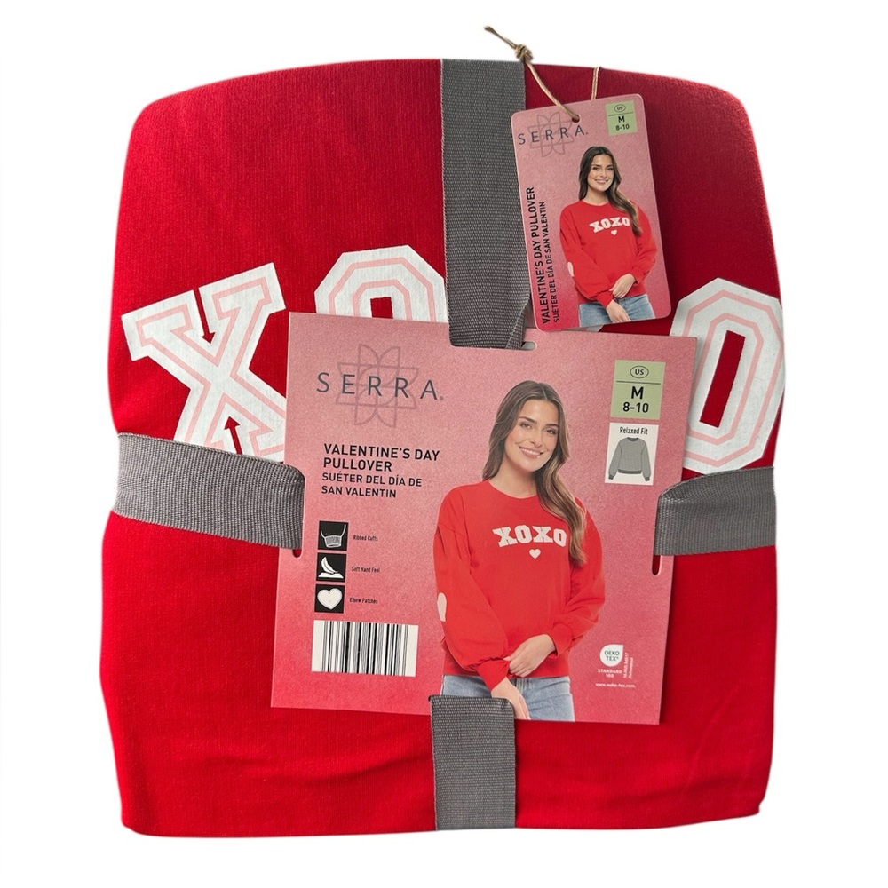 Serra Aldi Women’s Pullover Sweater Red XOXO Valentines‎ Size M  NWT